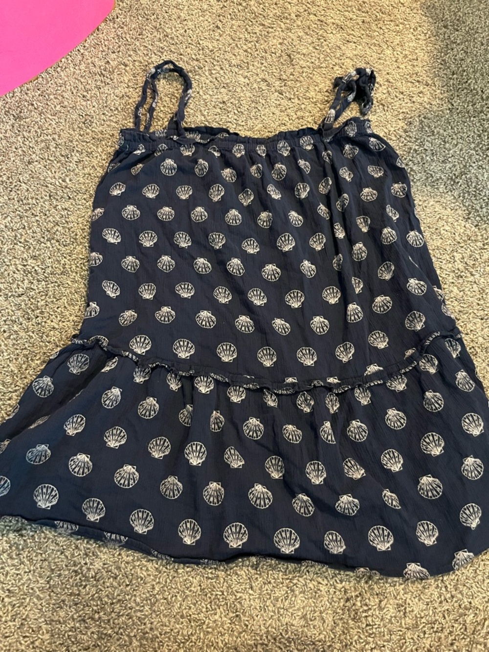 J. Crew factory shell coverup large navy blue shells beach pool